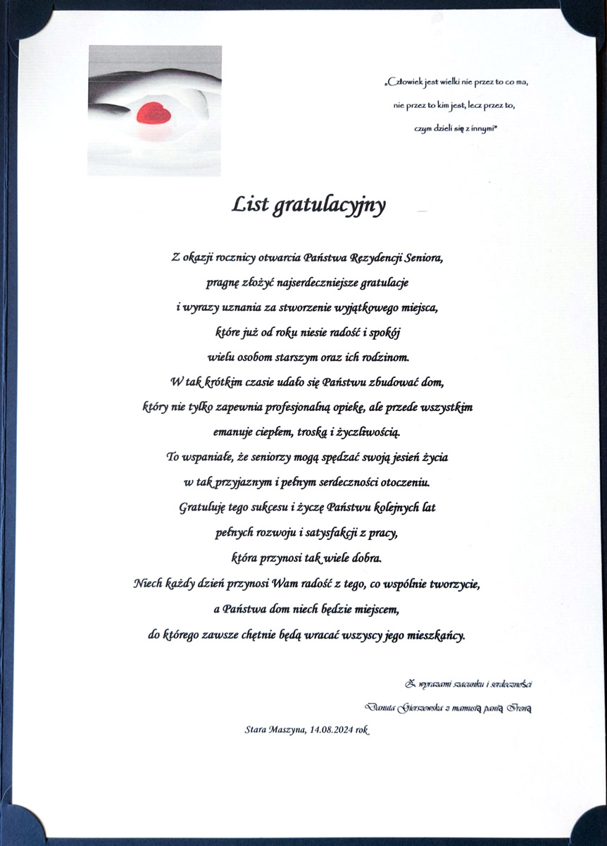 List gratulacyjny